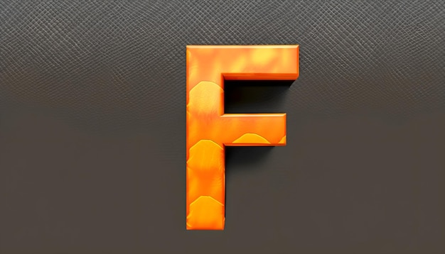 Colorful fluffy 3d letter F