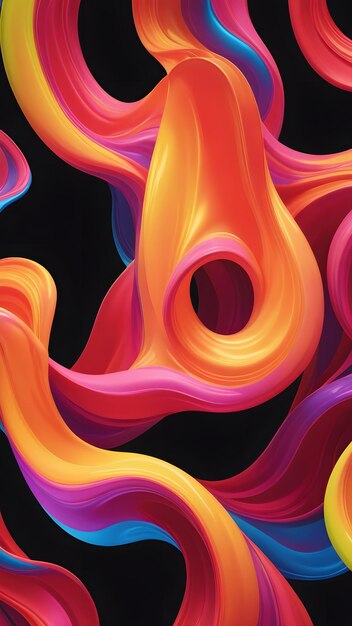 Photo colorful fluid background wallpaper wavy abstract futuristic and modern isolated object