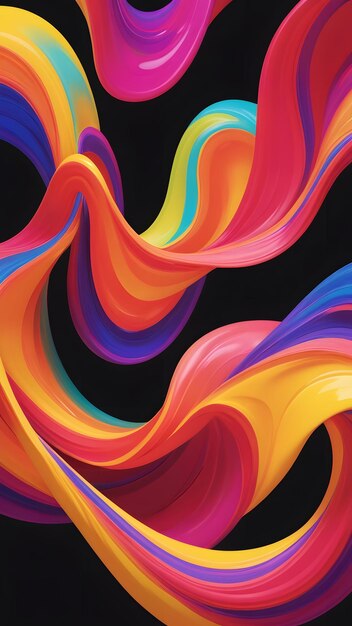 Photo colorful fluid background wallpaper wavy abstract futuristic and modern isolated object