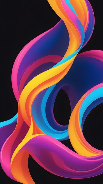 Photo colorful fluid background wallpaper wavy abstract futuristic and modern isolated object