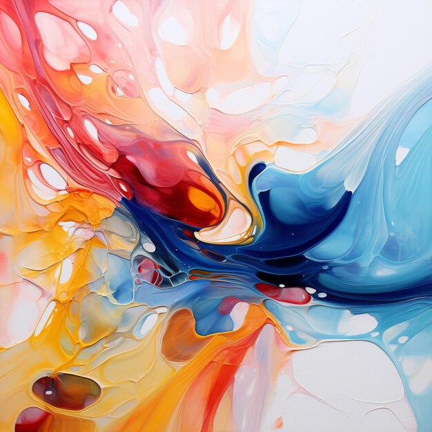하 배경 에 있는 다채로운 액체 형성 추상 예술
