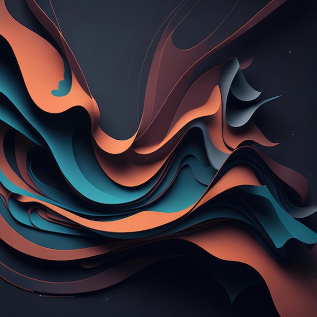 Colorful fluid waves and smoke background