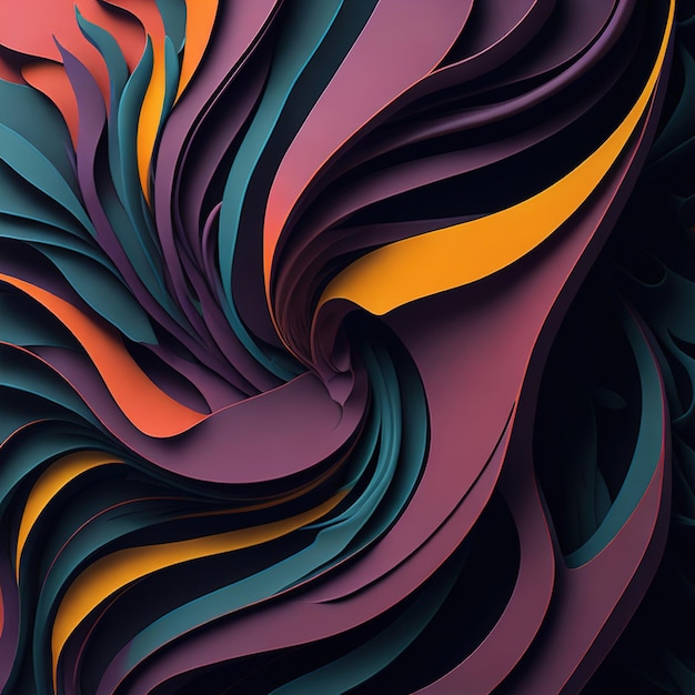 Colorful fluid waves and smoke background