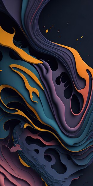 Colorful fluid waves and smoke background