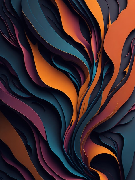 Colorful fluid waves and smoke background