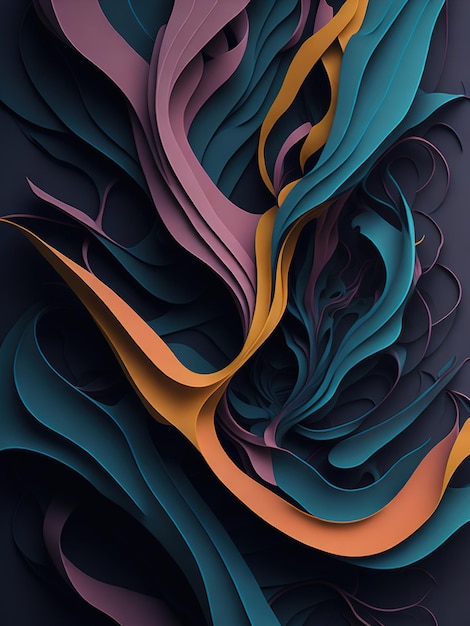 Colorful fluid waves and smoke background