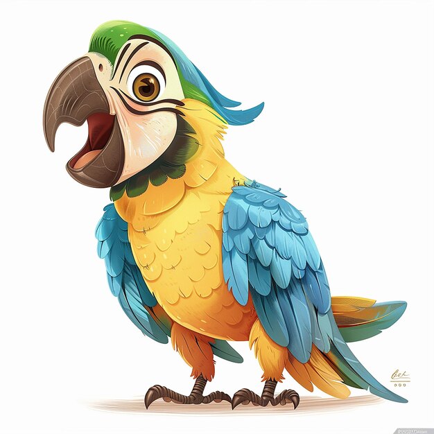 Colorful flying parrot Beautiful macaw bird