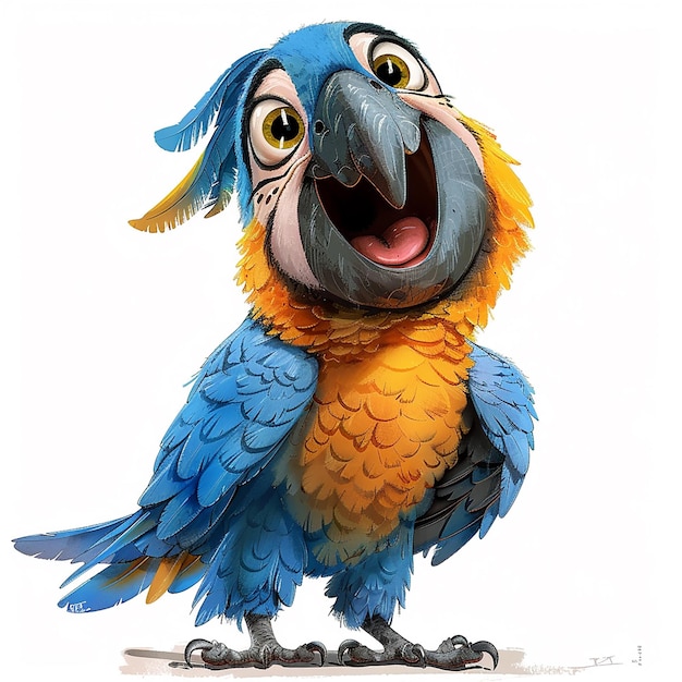 Colorful flying parrot Beautiful macaw bird