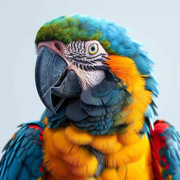 Foto il pappagallo volante colorato gli uccelli macaw bellissimi