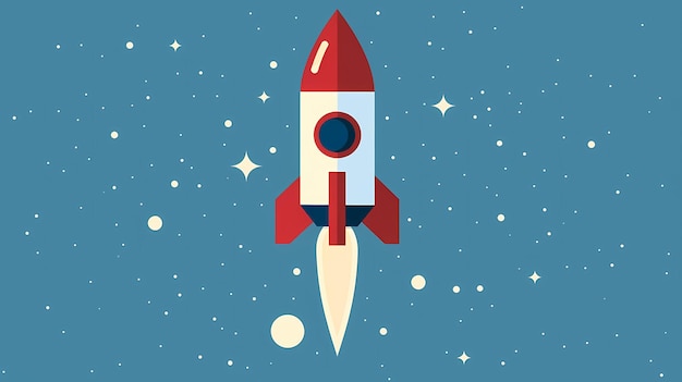 colorful flying rocket background