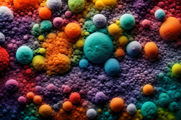 다채로운 거품 매크로 텍스처