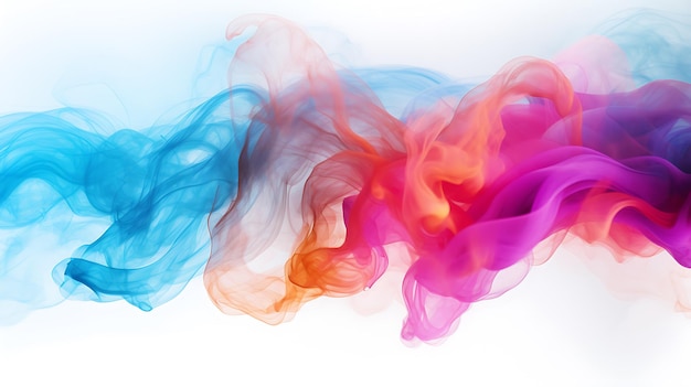 Photo colorful fog smoke on white background