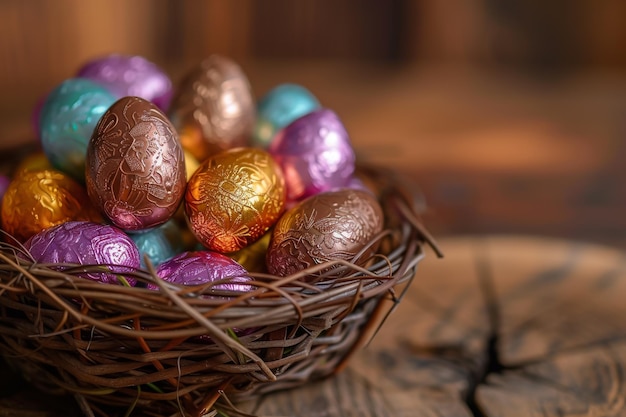 Colorful Foil Wrapped Chocolate Easter Eggs