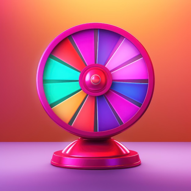 Photo colorful fortune wheel spinning with shining light background