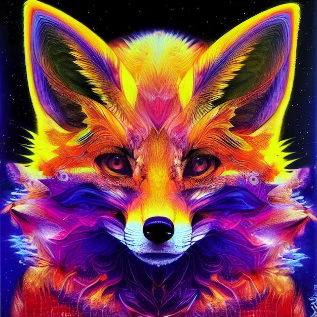 colorful fox avatar portrait