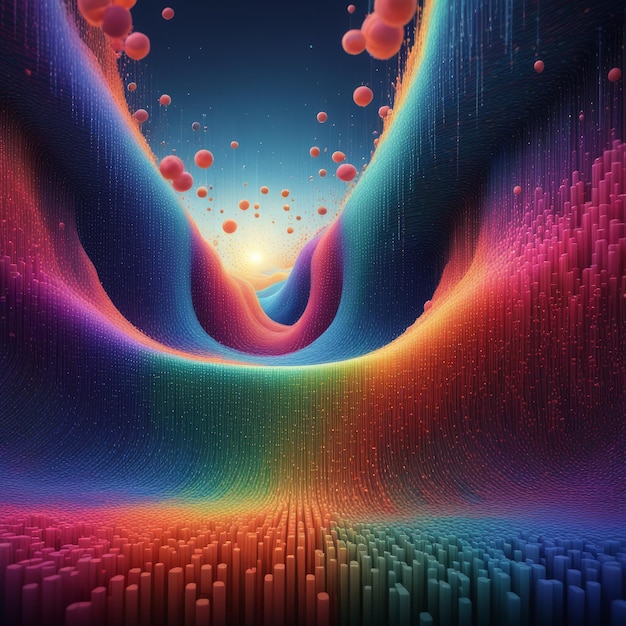 colorful fractal background with abstract lines