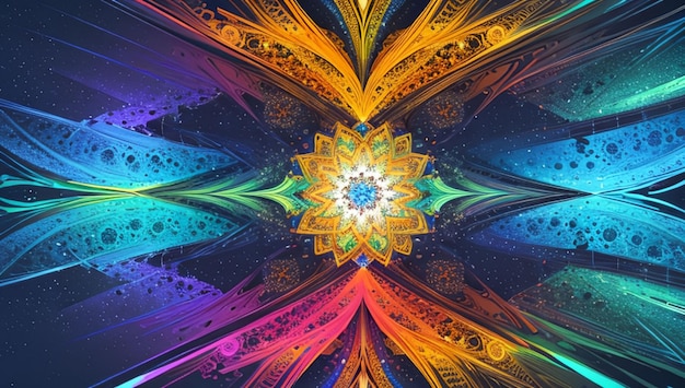 Colorful fractal geometry for desktop wallpaper