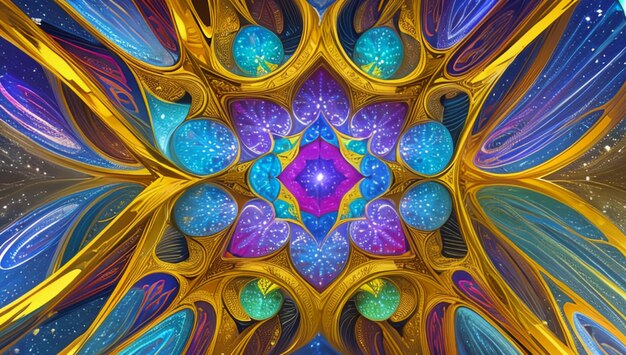 Colorful fractal geometry for desktop wallpaper