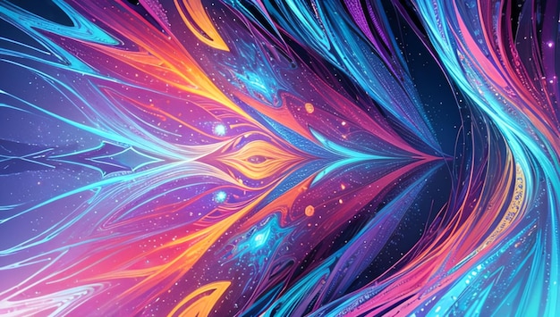 Colorful fractal geometry for desktop wallpaper