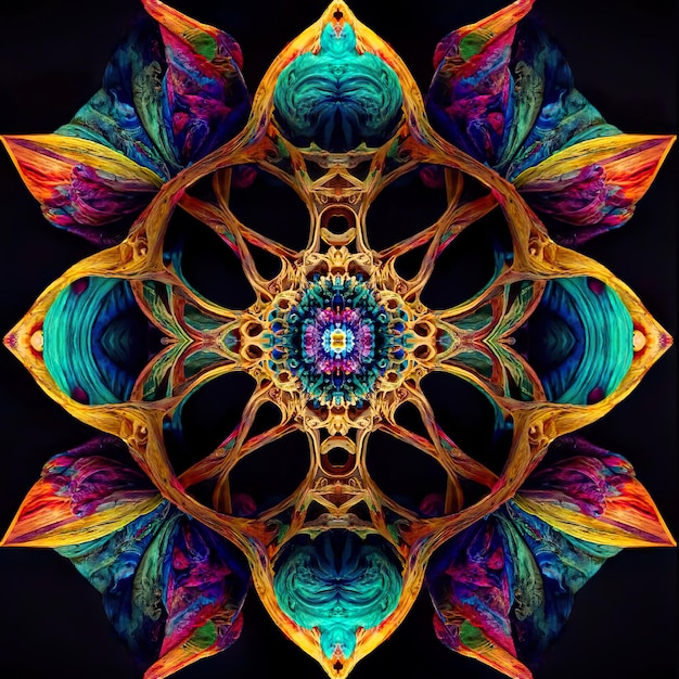 Colorful Fractal Mandala Art