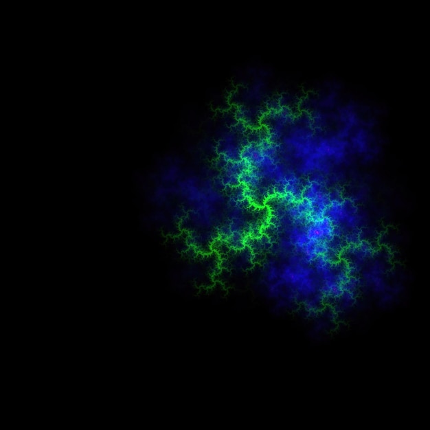 Colorful fractal nebula dust on black background