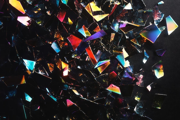 colorful fragmented glass abstract composition