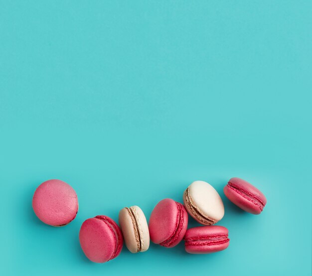 colorful french cookies macarons.