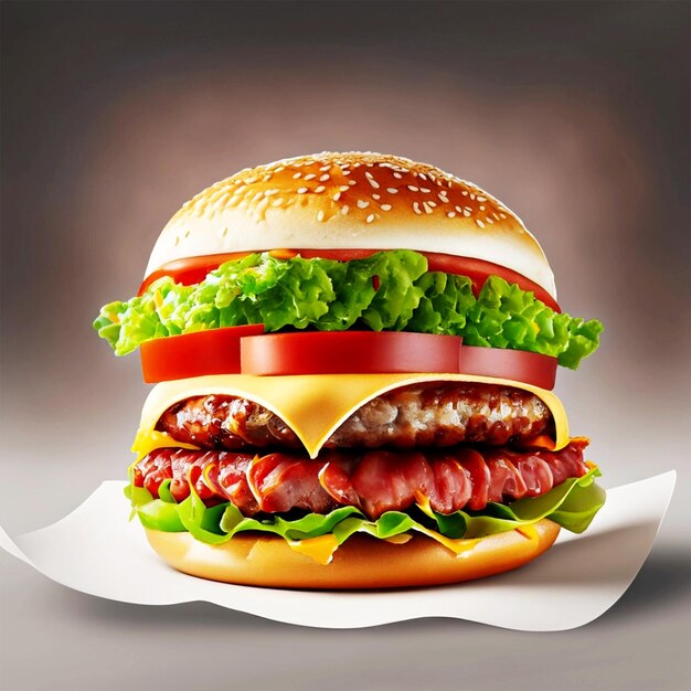 Colorful fresh burger illustration
