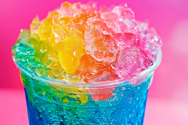 colorful fresh slushies Close up