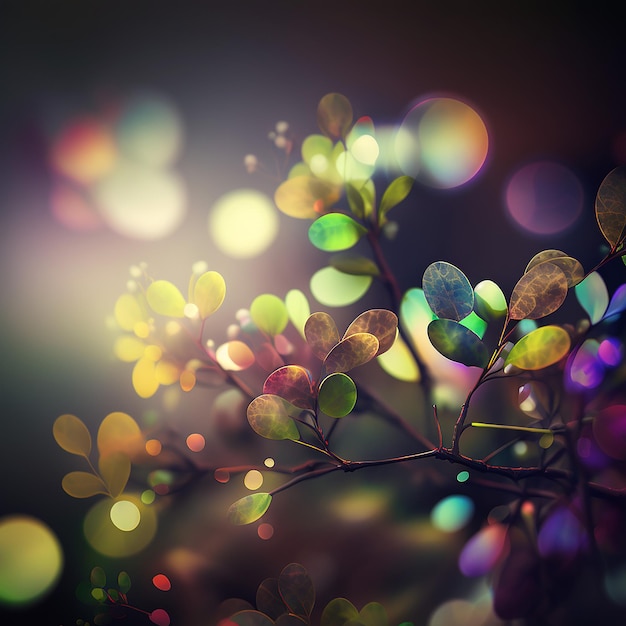 Colorful fresh Spring background with bokeh 3d rendering Generative AI