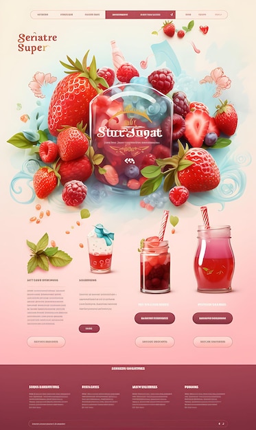Colorful Fresh Strawberry Brandy With a Vibrant and Juicy Color Palet creative concept ideas design