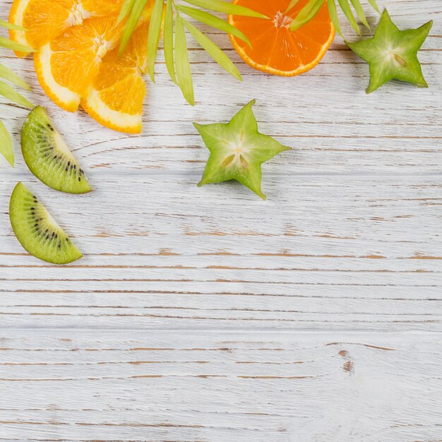 Colorful fresh tropical fruit