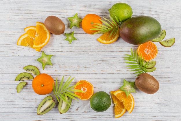 Colorful fresh tropical fruit