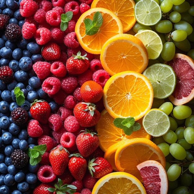 Colorful fruit arrangements