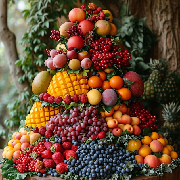 Colorful fruit arrangements