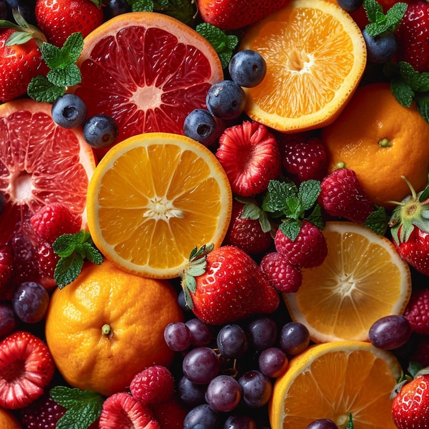 Colorful fruit arrangements