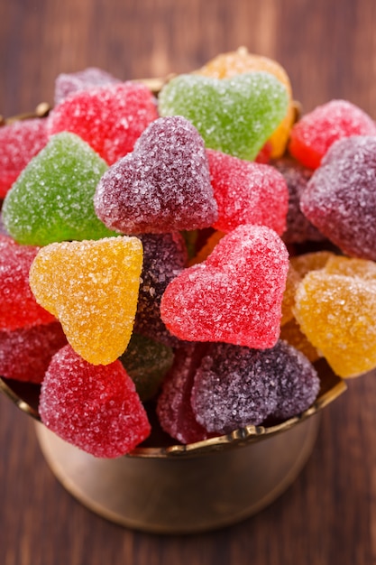 Colorful fruit candy in sugar 