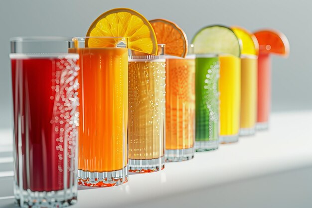 Colorful Fruit Juice Assortment