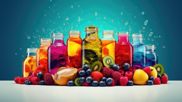 Colorful fruit liquids
