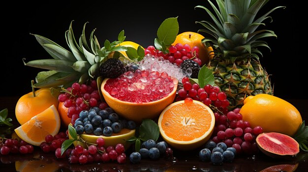 Photo colorful fruit platter