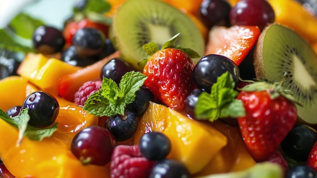 신선 함 으로 가득 찬 다채로운 과일  ⁇ 러드