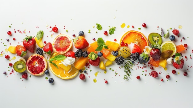 Colorful fruit salad Generative AI