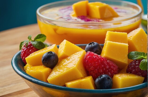 A colorful fruit salad w