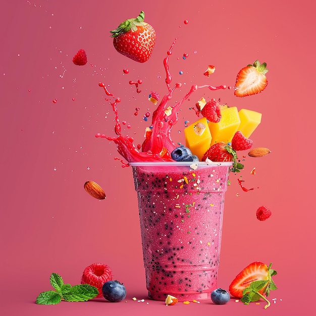 Colorful Fruit Smoothies