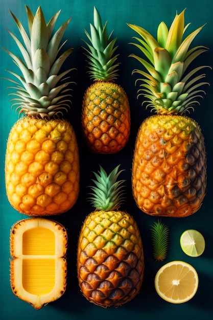 A colorful fruit with the word pineapple on it