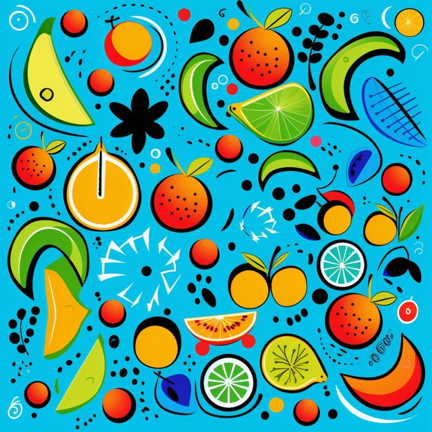 Colorful fruits background