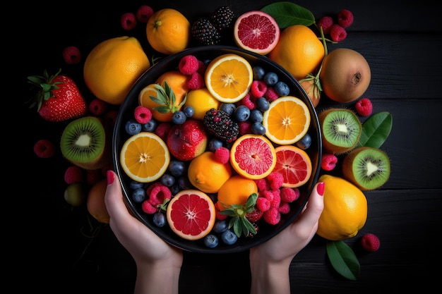 Colorful Fruits in Woman's Hands