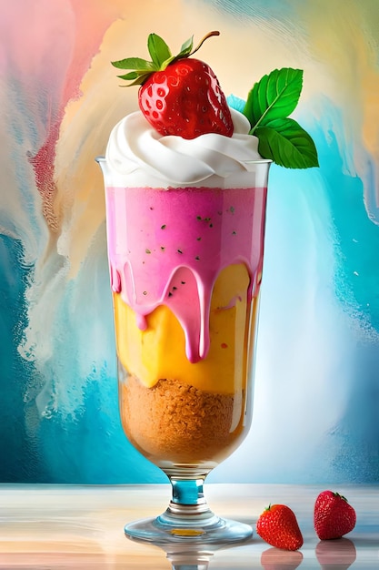 Colorful Fruity Ice Cream Poster