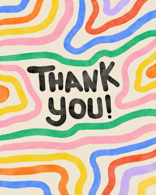 Photo colorful and fun thank you card