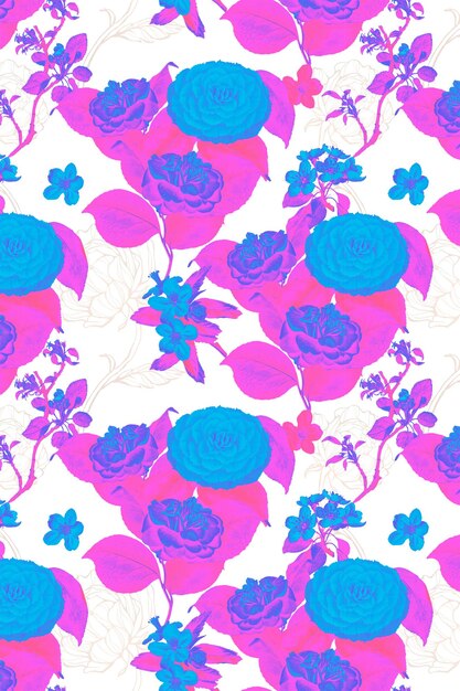 colorful funky floral patterned background design element